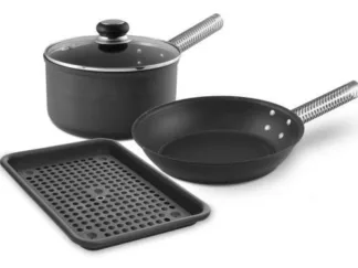 LloydPans Kitchenware 4-Pc Fry Skillet, Sauce Pan & Oven Roaster SET-EARTH