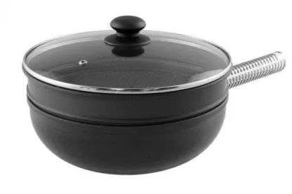 LloydPans Kitchenware 12" 3.6-Qt Stir-Fry Wok & Steamer Insert SET-SFS12