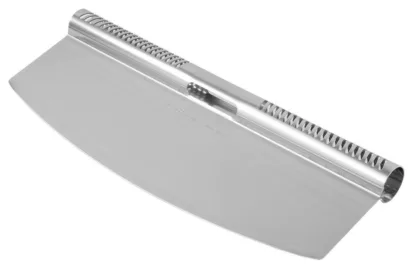 LloydPans Kitchenware 14" Pizza Rocker Cutter Knife, Silver SRKFH2-14 - Image 2