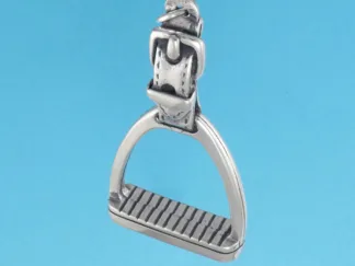 Microsculptures 1055 English Stirrup with Leather Silver Pendant