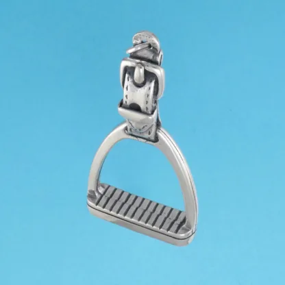 Microsculptures 1055 English Stirrup with Leather Silver Pendant