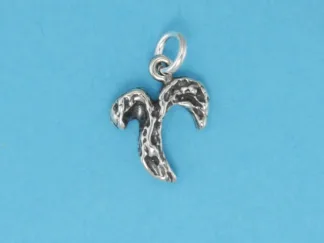 Microsculptures 0112 Textured Aries Silver Charm