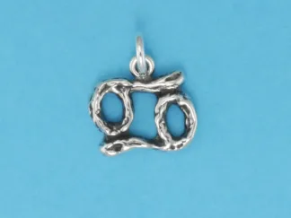 Microsculptures 0115 Textured Cancer Silver Charm