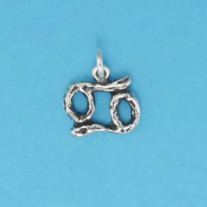 Microsculptures 0115 Textured Cancer Silver Charm