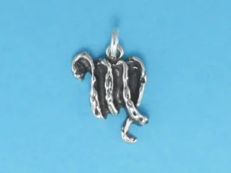 Microsculptures 0117 Textured Virgo Silver Charm