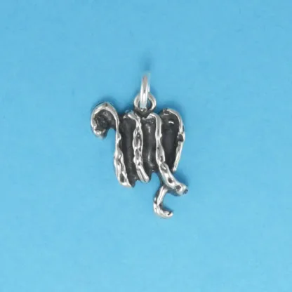 Microsculptures 0117 Textured Virgo Silver Charm