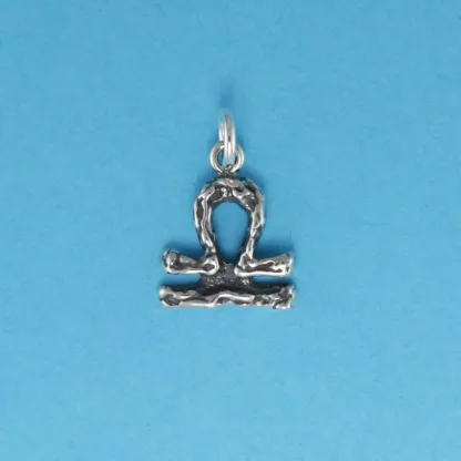 Microsculptures 0118 Textured Libra Silver Charm