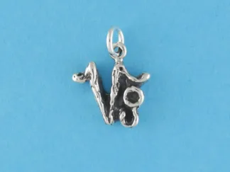 Microsculptures 0121 Textured Capricorn Silver Charm