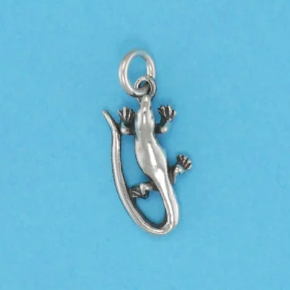 Microsculptures 0128 Skink Silver Charm