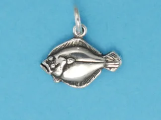 Microsculptures 0132 Flounder Silver Charm
