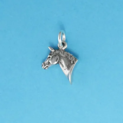 Microsculptures 0133 Horse Head Silver Charm