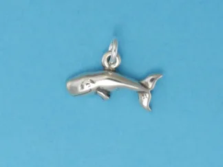 Microsculptures 0134 Whale Silver Charm