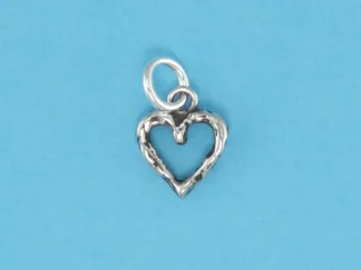 Microsculptures 0141 Textured Heart Silver Charm