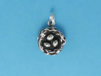 Microsculptures 0142 Nest with Eggs Silver Charm