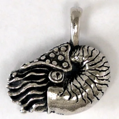 Microsculptures 1510 Nautilus Silver Pendant-Large