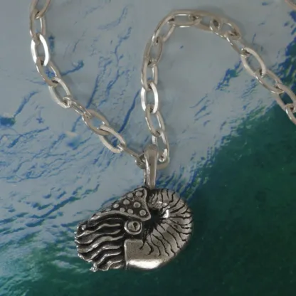 Microsculptures 1510 Nautilus Silver Pendant-Large - Image 2