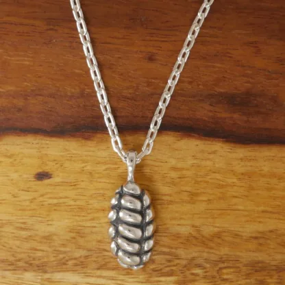 Microsculptures 1513 Challah Bread Silver Pendant - Image 2