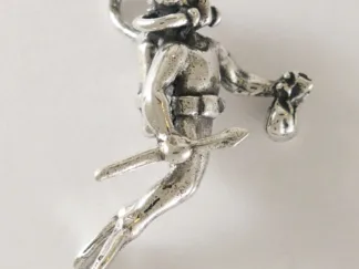 Microsculptures 1516 Scuba Diver Silver Pendant