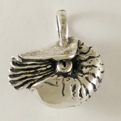 Microsculptures 1517 Nautilus Silver Pendant-Small
