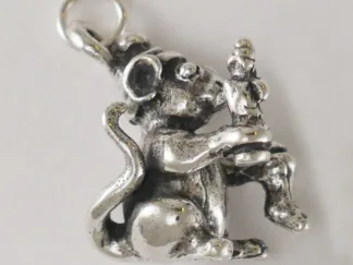 Microsculptures 1523 Christmas Mouse Silver Charm