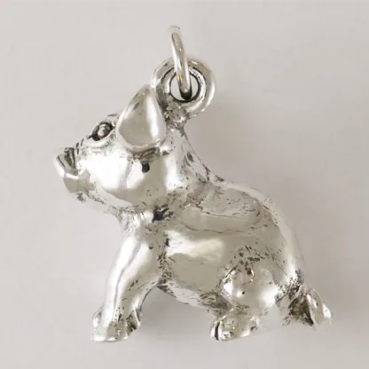Microsculptures 1524 Piglet Silver Charm