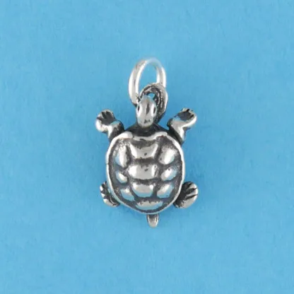 Microsculptures 0155 Turtle Silver Charm