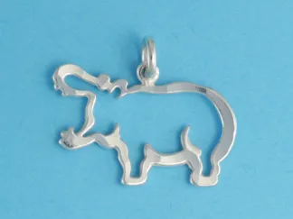 Microsculptures 0016 Hippopotamus Silver Charm