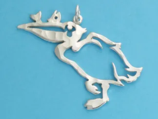 Microsculptures 0160 Pelican Silver Pendant