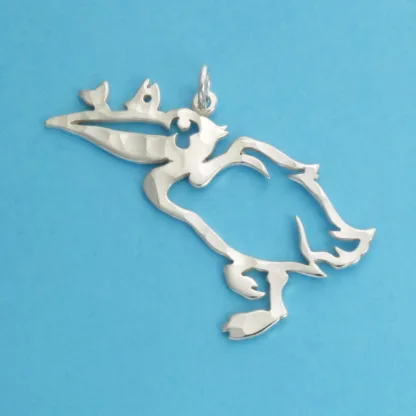 Microsculptures 0160 Pelican Silver Pendant