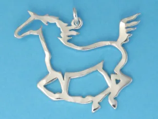 Microsculptures 0162 Galloping Horse Silver Charm