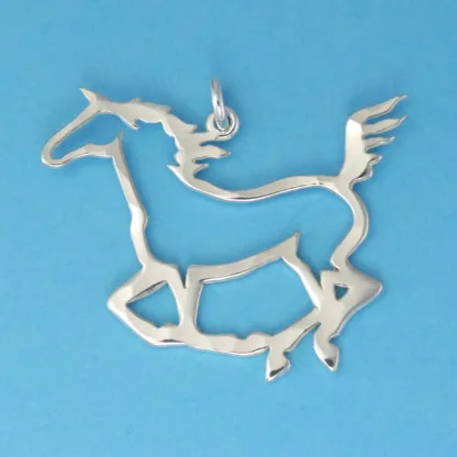 Microsculptures 0162 Galloping Horse Silver Charm