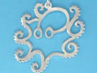 Microsculptures 0165 Octopus Silver Charm