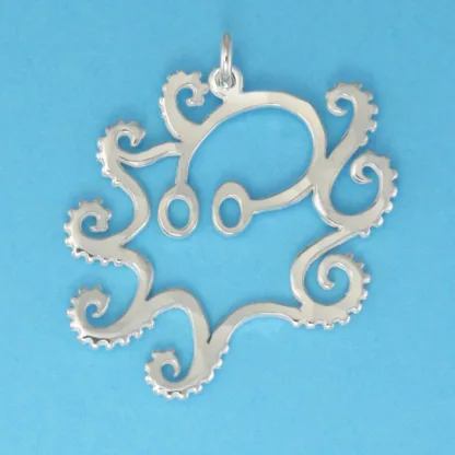 Microsculptures 0165 Octopus Silver Charm