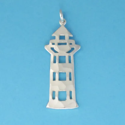 Microsculptures 0168 Lighthouse Silver Charm