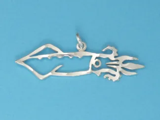 Microsculptures 0176 Squid Silver Charm