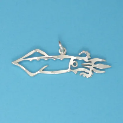 Microsculptures 0176 Squid Silver Charm