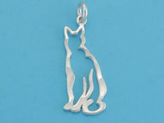 Microsculptures 0018 Cat Silver Charm