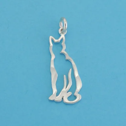 Microsculptures 0018 Cat Silver Charm