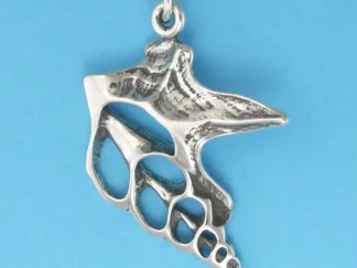 Microsculptures 0205 Pelican Foot Shell Silver Pendant