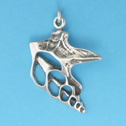 Microsculptures 0205 Pelican Foot Shell Silver Pendant
