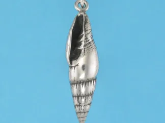 Microsculptures 0209 Long Olive Shell Silver Pendant