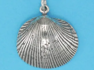Microsculptures 0223 Clam Shell Silver Charm-Large