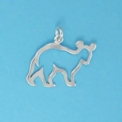 Microsculptures 0228 Bear Cub Silver Charm
