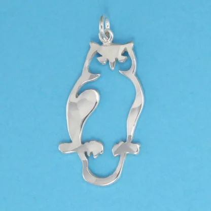 Microsculptures 0023 Owl Silver Charm