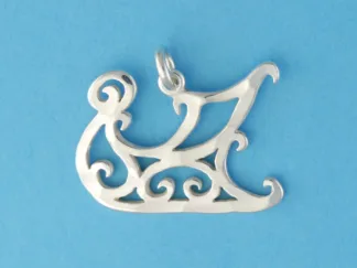 Microsculptures 0230 Sleigh Silver Charm