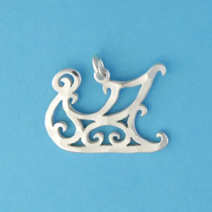 Microsculptures 0230 Sleigh Silver Charm