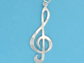 Microsculptures 0024 Treble Clef Silver Pendant