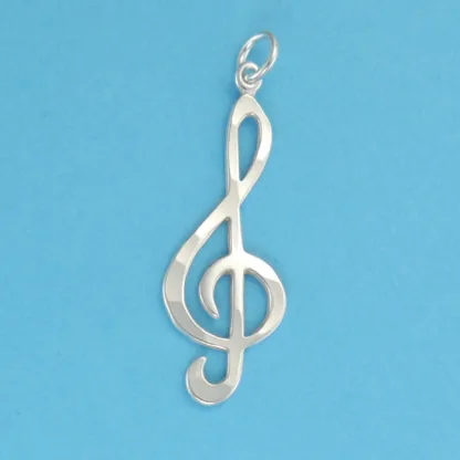 Microsculptures 0024 Treble Clef Silver Pendant
