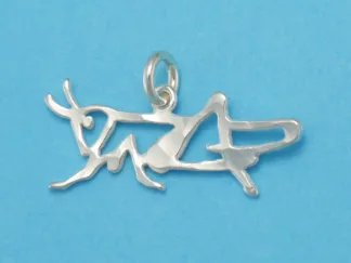 Microsculptures 0029 Grasshopper Silver Charm