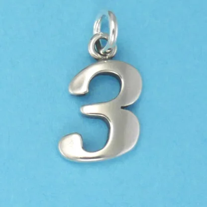 Microsculptures N3 Number-3 Silver Charm